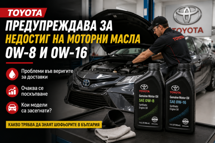 Toyota предупреждава за възможен недостиг на моторни масла 0W-8 и 0W-16 за хибридни модели