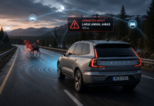 Когато автомобилите започнат да си говорят: Volvo разширява Connected Safety Volvo Connected Safety предупреждава за опасност на пътя