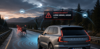 Когато автомобилите започнат да си говорят: Volvo разширява Connected Safety Volvo Connected Safety предупреждава за опасност на пътя