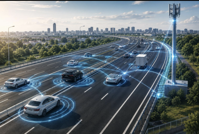 Свързани автомобили и автомобилни технологии Свързан автомобил с 5G комуникация и дигитални автомобилни технологии